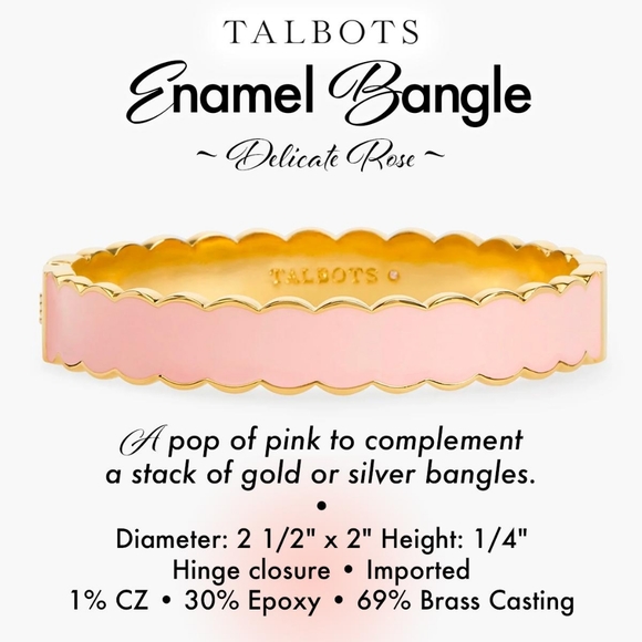 Talbots Jewelry - Talbots Delicate Rose Enamel Bangle